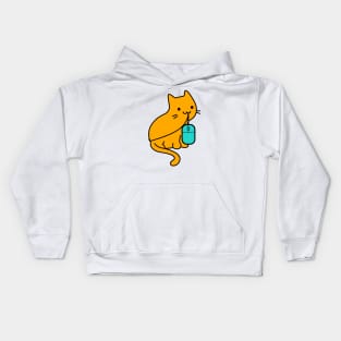 cat gamer and mouse Kids Hoodie